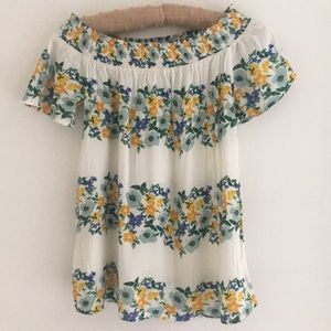 Old Navy floral blouse- off shoulder S